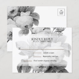 Postal De Anuncios Isabella Monochrome Rosas de cosecha RSVP Postcard