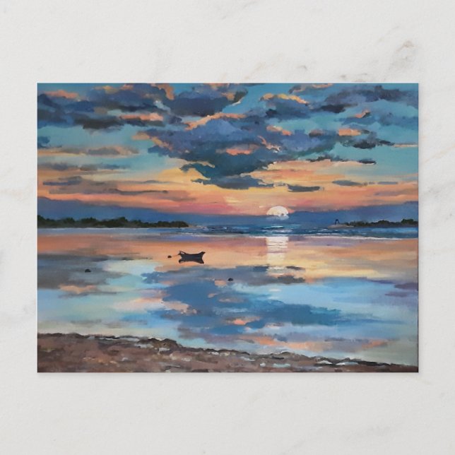 Postal De Anuncios Isla Bribie Queensland en moonrise (Anverso)