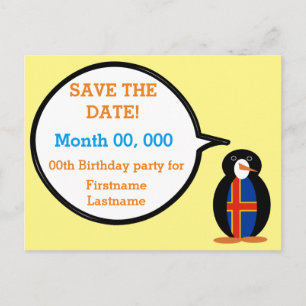 Postal De Anuncios Islas Åland hablando a la Sra. Penguin personaliza