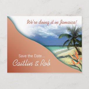 Postal De Anuncios Jamaica Save The Date (arena coral)