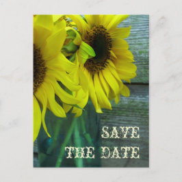 Postal De Anuncios Jar De Sunflowers Barnwood Fall Ahorra La Fecha