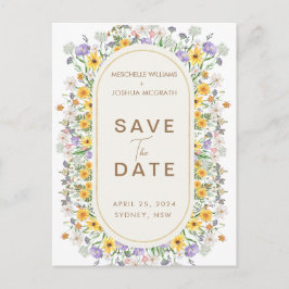 Postal De Anuncios Jardín de flores silvestres coloridas de primavera