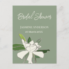 Postal De Anuncios Jardín de Gardenia Floral Blanco Simple Despedida 