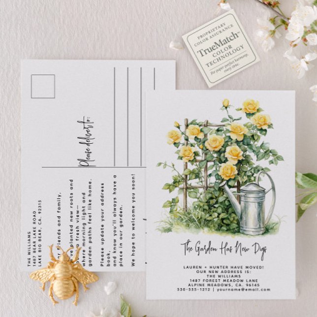 Postal De Anuncios Jardín de Rosas en Acuarela Elegante con Movimient (Subido por el creador)