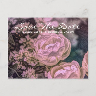 Postal De Anuncios jardín de verano elegante rosa polvoriento boda