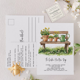 Postal De Anuncios Jardín elegante acuarela floral vegetación en movi