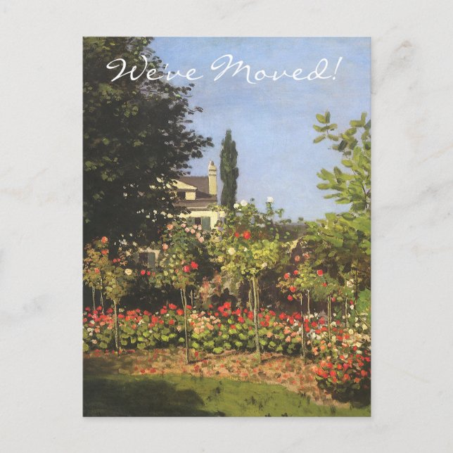 Postal De Anuncios Jardín florido por Claude Monet Cambio de direcció (Anverso)