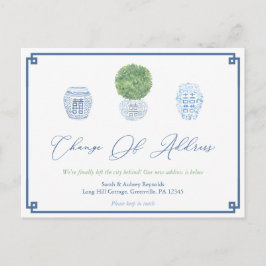 Postal De Anuncios Jarrón Clásico de Boj Ginger para Cambio de Direcc