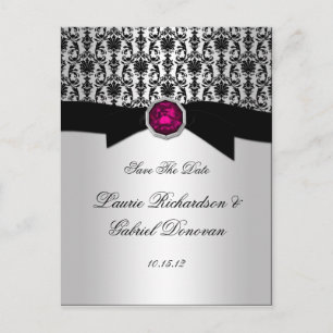Postal De Anuncios Joyas turmalinas rosadas de color negro y plateado