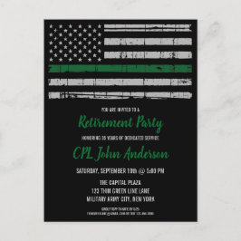 Postal De Anuncios Jubilación Militar Línea Verde Fina del Ejército