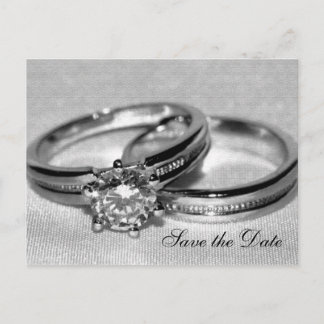 Postal De Anuncios Juego de anillos de Boda de diamantes Guardar la f