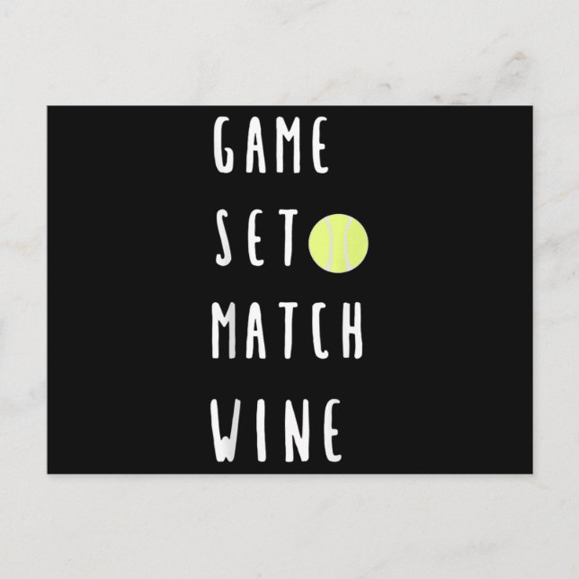 Postal De Anuncios Juego Set Partido Vino Amante Del Vino Jugador De  (Anverso)