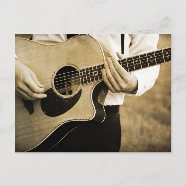 Postal De Anuncios Jugador de guitarra (Anverso)