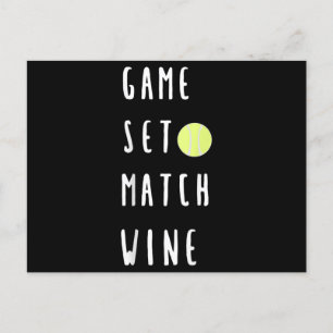 Postal De Anuncios Jugador de tenis amante de Wine Match Juego