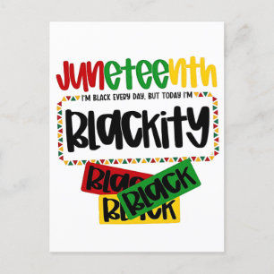 Postal De Anuncios Juneteenth Blackity Negro Negro Negro Divertido 