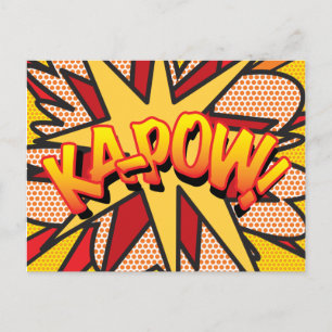 Postal De Anuncios KA-POW Diversión Arte Pop de Cómics Retro Divertid