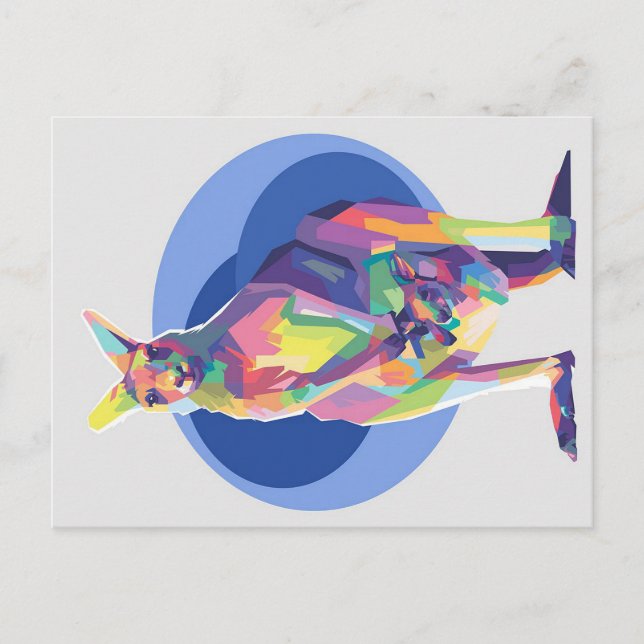 Postal De Anuncios Kangaroo en el arte pop | Regalo perfecto (Anverso)