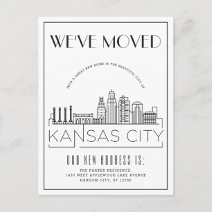 Postal De Anuncios Kansas City Modern Deco   Cambio de Dirección
