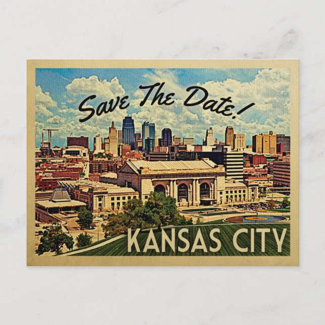Postal De Anuncios Kansas City Salva La Fecha Missouri (Anverso)