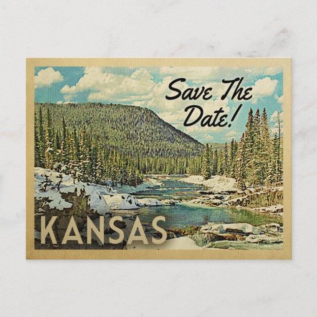 Postal De Anuncios Kansas Salva La Nieve Del Río De Las Montañas (Anverso)