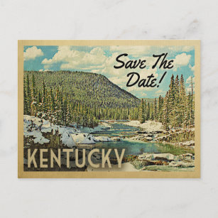 Postal De Anuncios Kentucky Save The Date Mountains River Snow