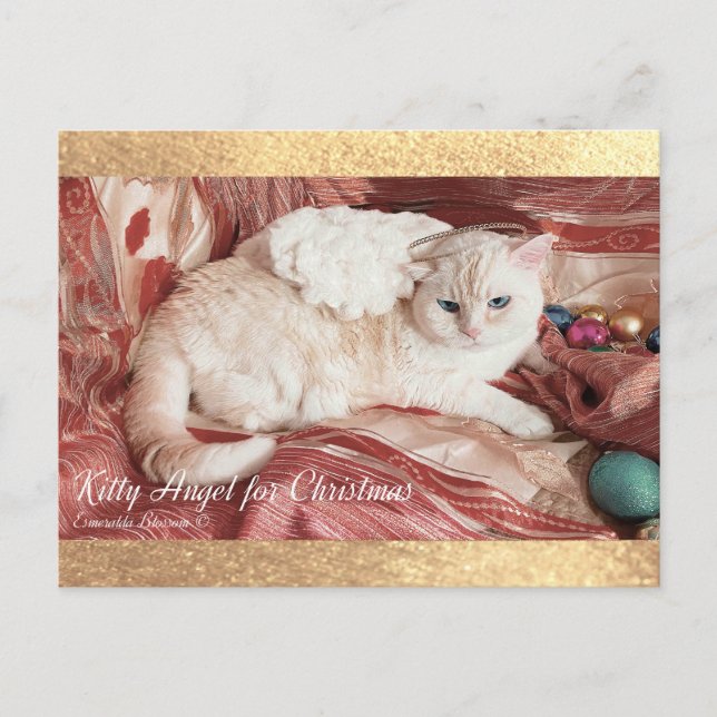 Postal De Anuncios Kitty Angel para Navidad (Anverso)