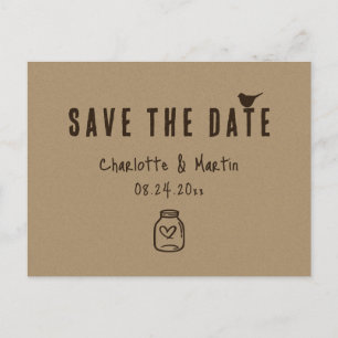 Postal De Anuncios Kraft Paper Heart Wedding Save The Date