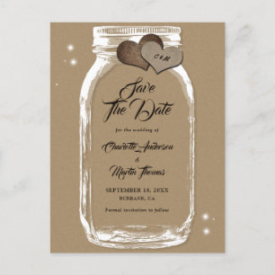 Postal De Anuncios Kraft Paper Mason Jar Wedding Save The Date
