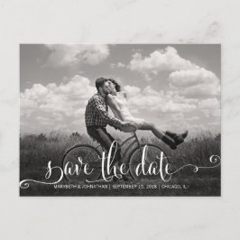 Postal De Anuncios Kraft Rústico Moderno Guarda La Postcarta De La Fo
