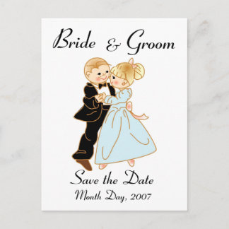 Postal De Anuncios KRW Novia y Groom Salven la fecha Personalizado Po