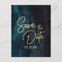 Postal De Anuncios La acuarela Verde azulada de la marina y la boda d