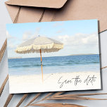 Postal De Anuncios La boda de Florida salva la fecha<br><div class="desc">La boda de la playa de Florida salva las postales de fecha para tu boda de destino. Este paraguas de la postal de diseño de la playa es la manera perfecta de anunciar sus planes de boda a su familia y amigos.</div>