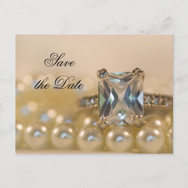 Postal De Anuncios La boda de las perlas del anillo del diamante de l (Anverso)