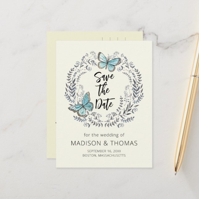 Postal De Anuncios La Boda De Mariposa De La Guerra De La Vegetación  (Anverso/Reverso In Situ)