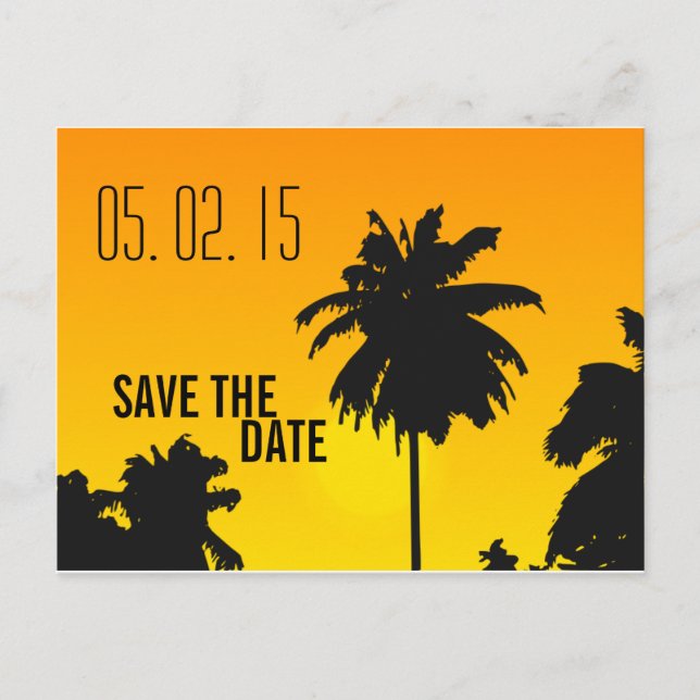 Postal De Anuncios La boda de Retro Beach salva las fechas (Anverso)
