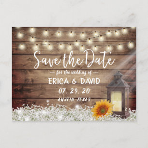 Postal De Anuncios La boda rústica de las linternas de girasol salva