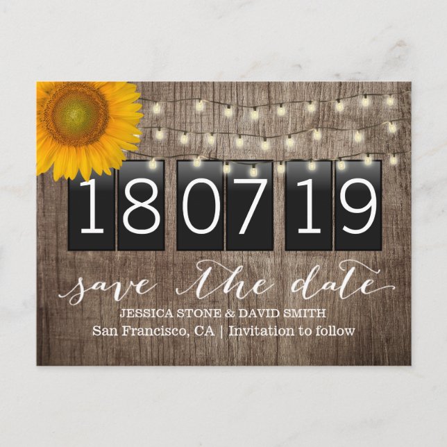 Postal De Anuncios La boda rústica de los girasoles en el país salva  (Anverso)