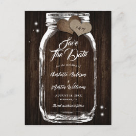 Postal De Anuncios La Boda Rustica Mason Jar Wood Save The Date