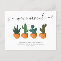 La caligrafía moderna de Cactus nos hemos mudado d