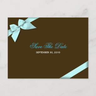 Postal De Anuncios La cinta azul Aqua Save the Date Anunciation