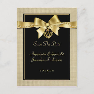 Postal De Anuncios La cinta Gold Pearls en negro salva la fecha
