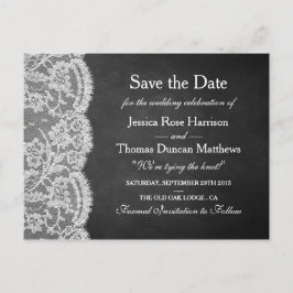 Postal De Anuncios La Colección de Boda Chalkboard & Lace