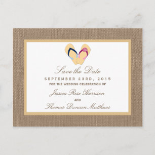 Postal De Anuncios La Colección de Boda de Playa de Sandalias de Dedo