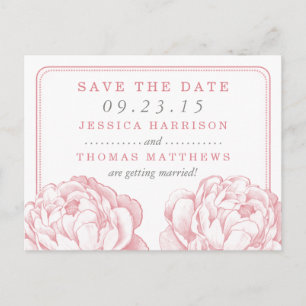 Postal De Anuncios La colección de boda floral de peonía bonita