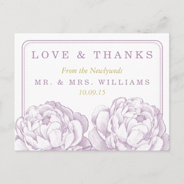 Postal De Anuncios La colección de boda floral peonía bonita (Anverso)