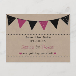 Postal De Anuncios La Colección de Boda Modern Pink Bunting