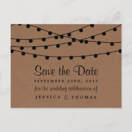 Postal De Anuncios La colección de Bodas Rustic Kraft Lights