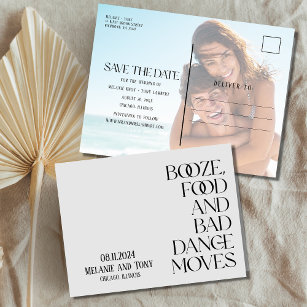 Postal De Anuncios La curiosa Booze Food Photo Wedding Salva la fecha