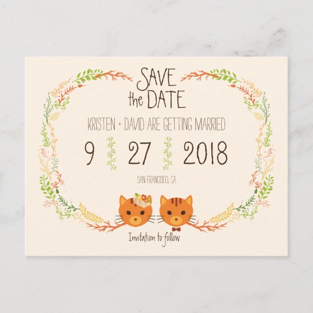 Postal De Anuncios La fantástica boda de crema de gatos forestales sa (Anverso)