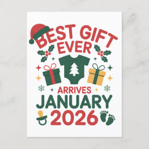 Postal De Anuncios La mejor Navidad Regalo Llega Enero 2026 Parejas